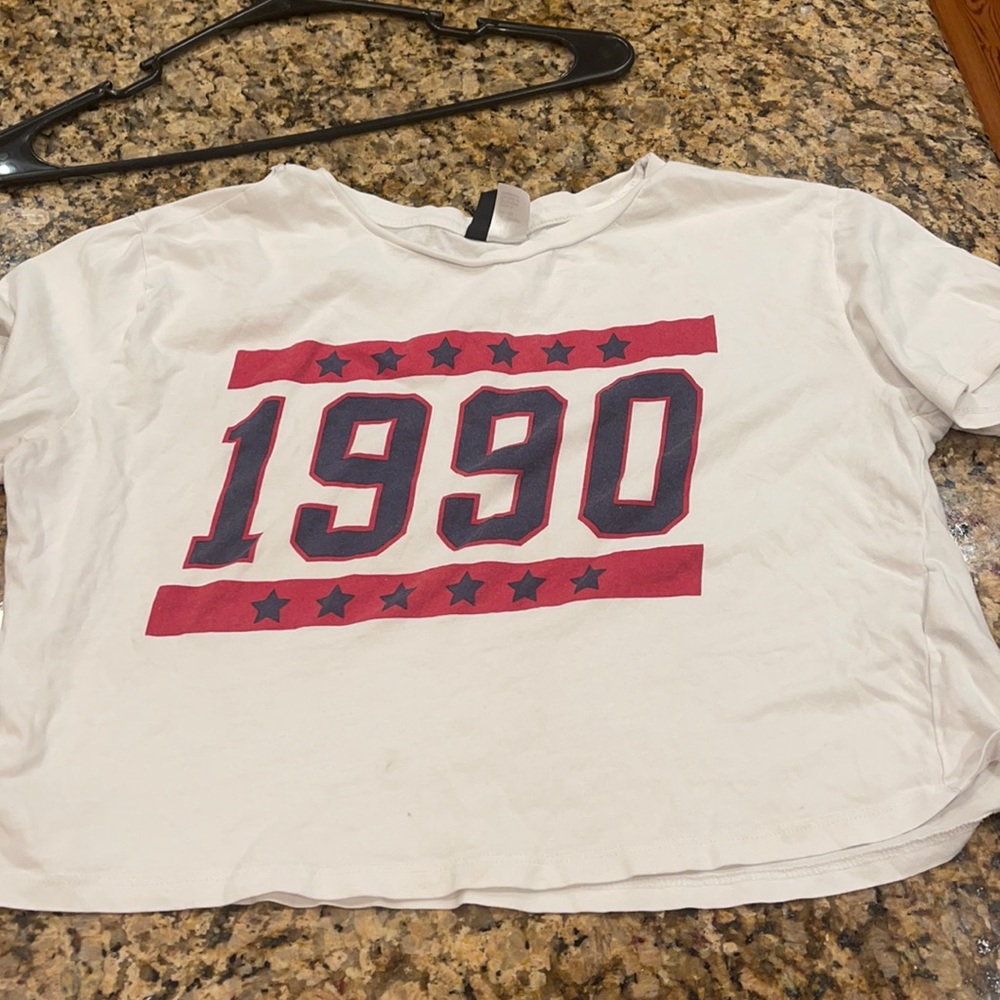 basic white 1990 crop top